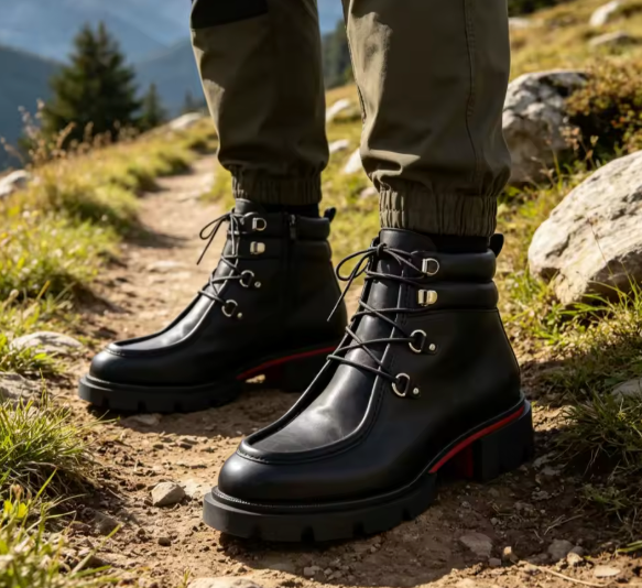 Chunky Platform Boots aus Leder