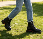 Chunky Platform Boots aus Leder