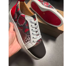 Red & Black Snakeskin Sneakers