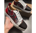 Red & Black Snakeskin Sneakers