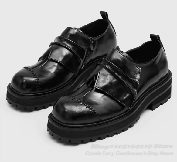 Double-Layer Derby Shoes mit Chunky-Sohle