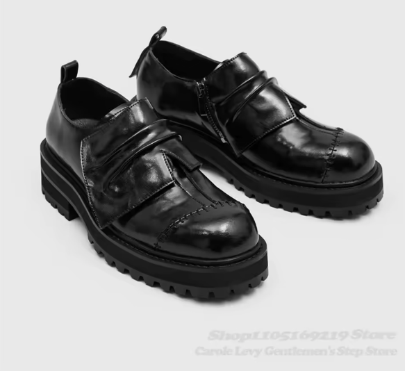 Double-Layer Derby Shoes mit Chunky-Sohle