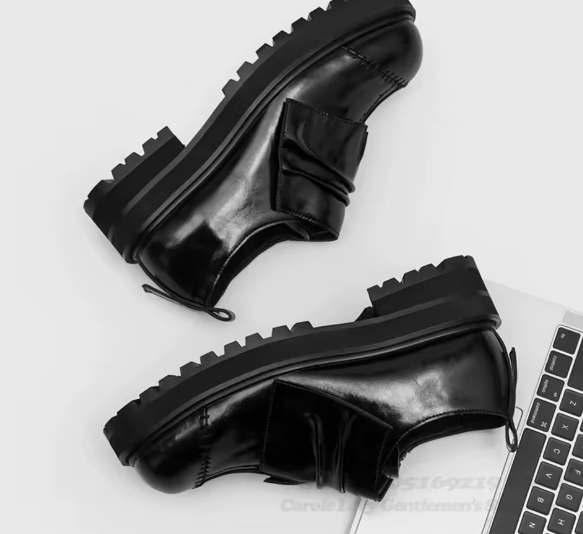 Double-Layer Derby Shoes mit Chunky-Sohle