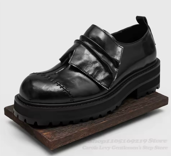 Double-Layer Derby Shoes mit Chunky-Sohle